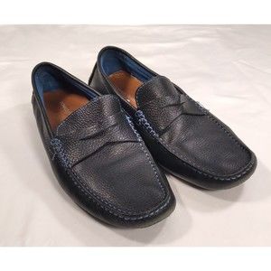 Donald Pliner Varran men's Sz 8.5 loafer shoes dark navy black blue ($75)